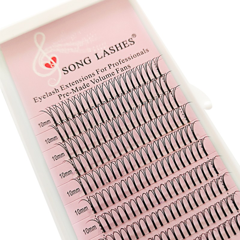 song lashes 0.15mm 0.20mm thickness long stem premade fans 2D 3D volume lashes eyelash extension premade volume fans