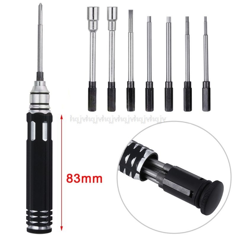 Steel 8 in 1 Screwdriver Set RC Repair Tool Kit Hexagon Socket for RC Car Drone Plane Hex Philips Screwdriver Socket Hexagonal N09 19