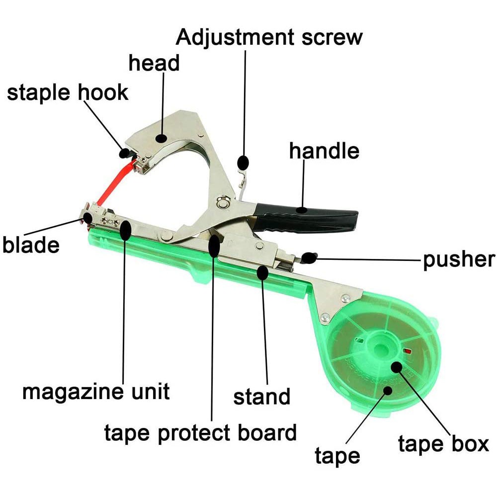 Plant tying machine tapner with food plant branch hand strips binding machine agriculture fruit tomato flower vine tying tool