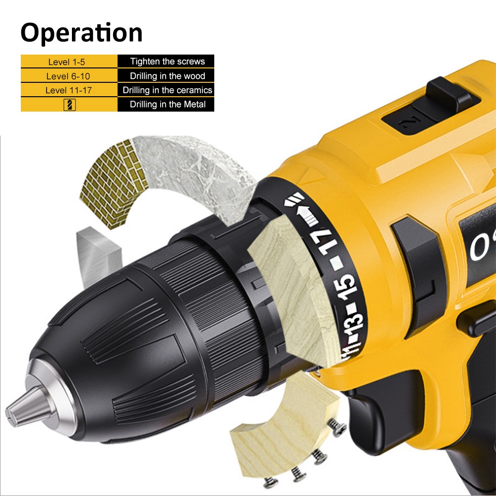 otool sion new electric screwdriver 16.8mah battery 12v 1500v 21v cordless handheld rechargeable keyless screwdriver