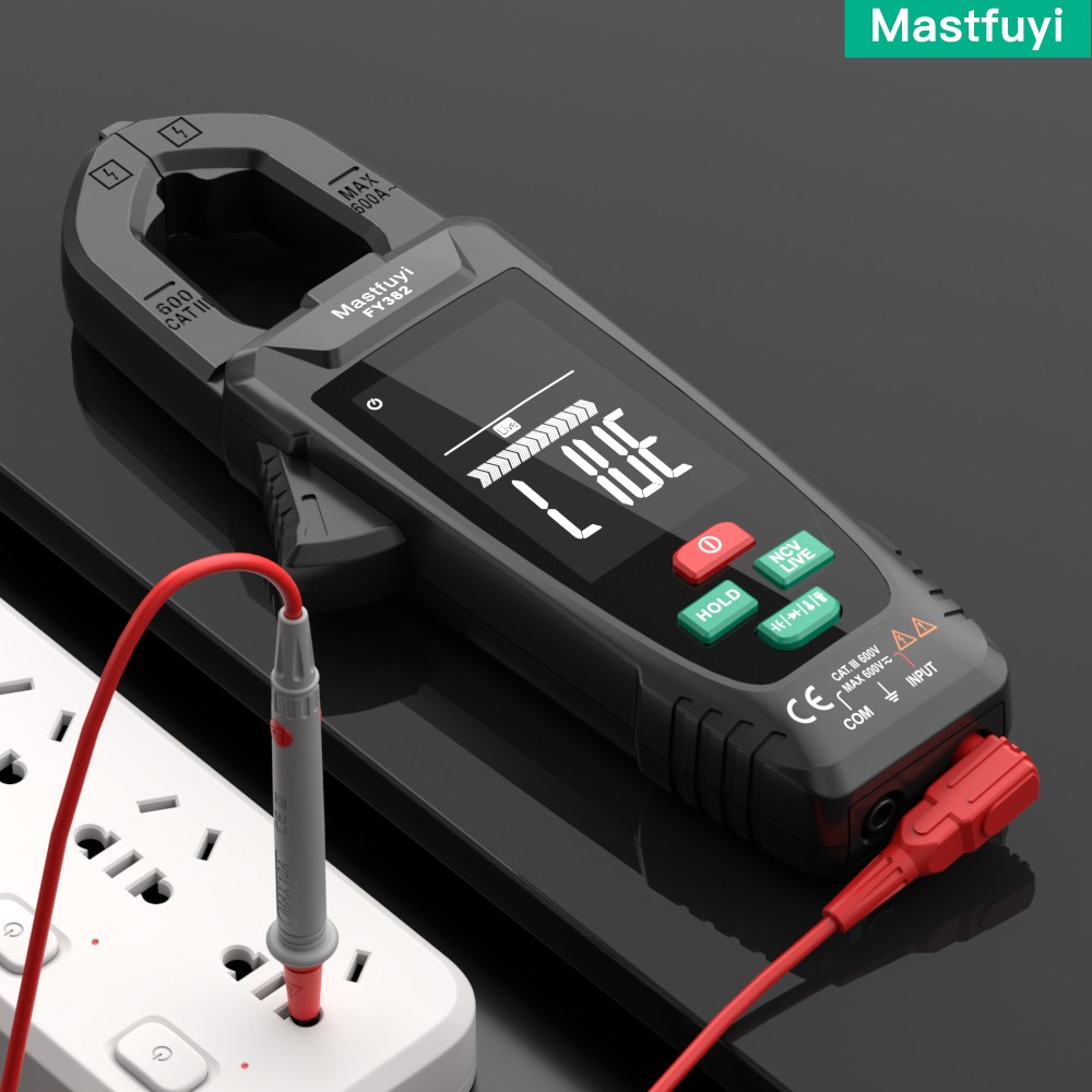 Mastfuyi Digital Clamp Meter Large Screen Multimeter 9999 Counts AC Voltage Current Capacitance Auto Error Correction Gear