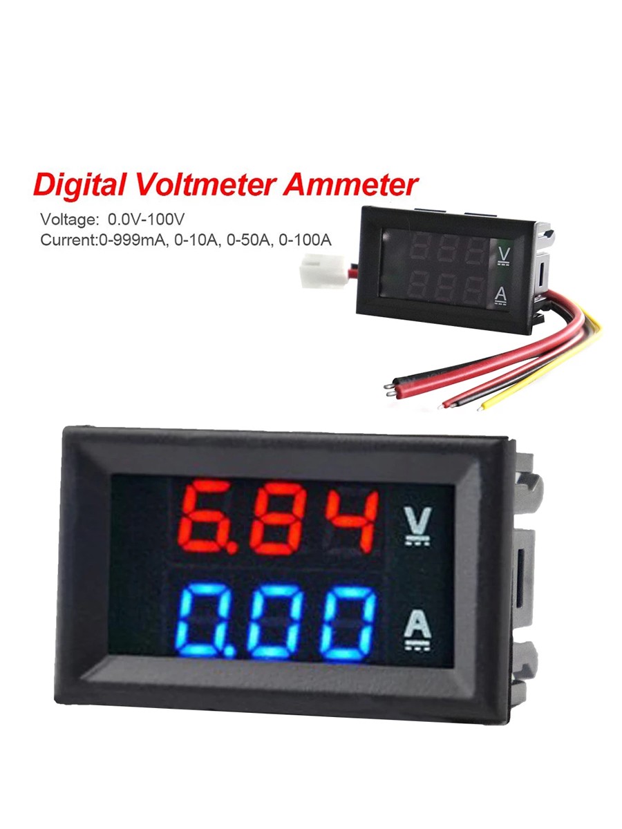 High Quality DC 100V 10A Voltmeter Ammeter Blue + Red LED Amp Dual Digital Volt Meter Scale