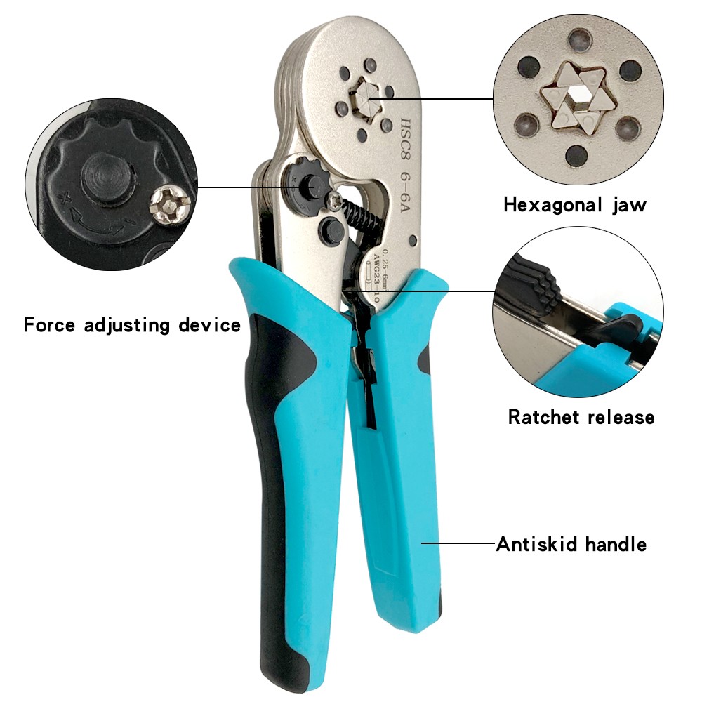 Crimping Pliers Tubular Terminal Hand Tools HSC8 6 - 4A 0.25 - 10mm2 6 - 6A 0.25 - 6mm2 Electric Small Wire Ferrule Clamp Kit