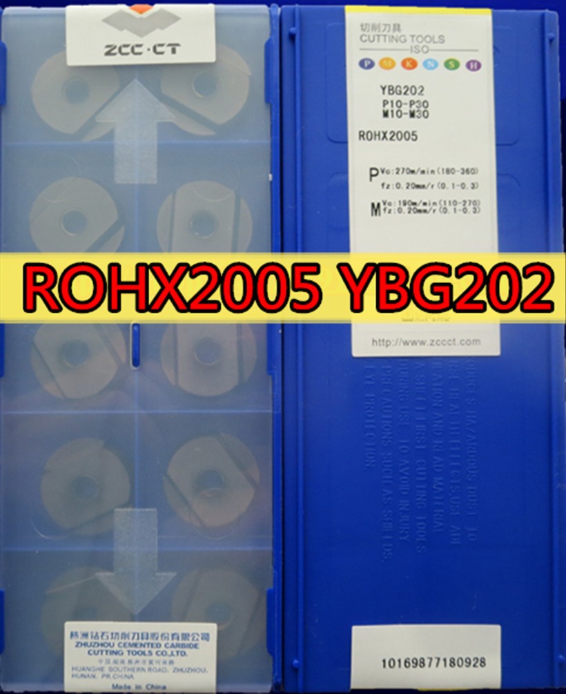 ROHX1203 ROHX1604 ROHX2005 YBG202 Carbide Inserts 100% Original Zcc.ct Processing: stainless steel, alloy steel, etc