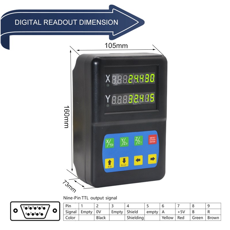 Ditron DL50 1Axis/2Axis/3Axis DRO Digital Readout with DRO Linear Glass Scale for Milling Machine Lathe Machine