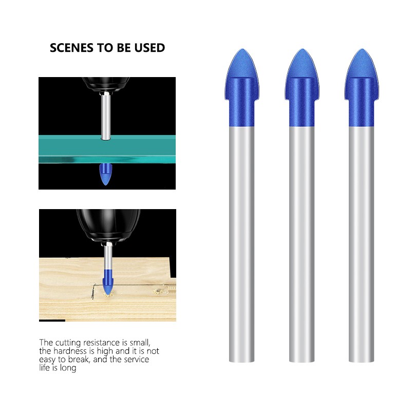 XCAN Glass Drill Bits 6/8mm Triangular Metal Drill Bit Multifunction Carbide Power Diamond Tile Bits Wall Ceramic Hole Opener