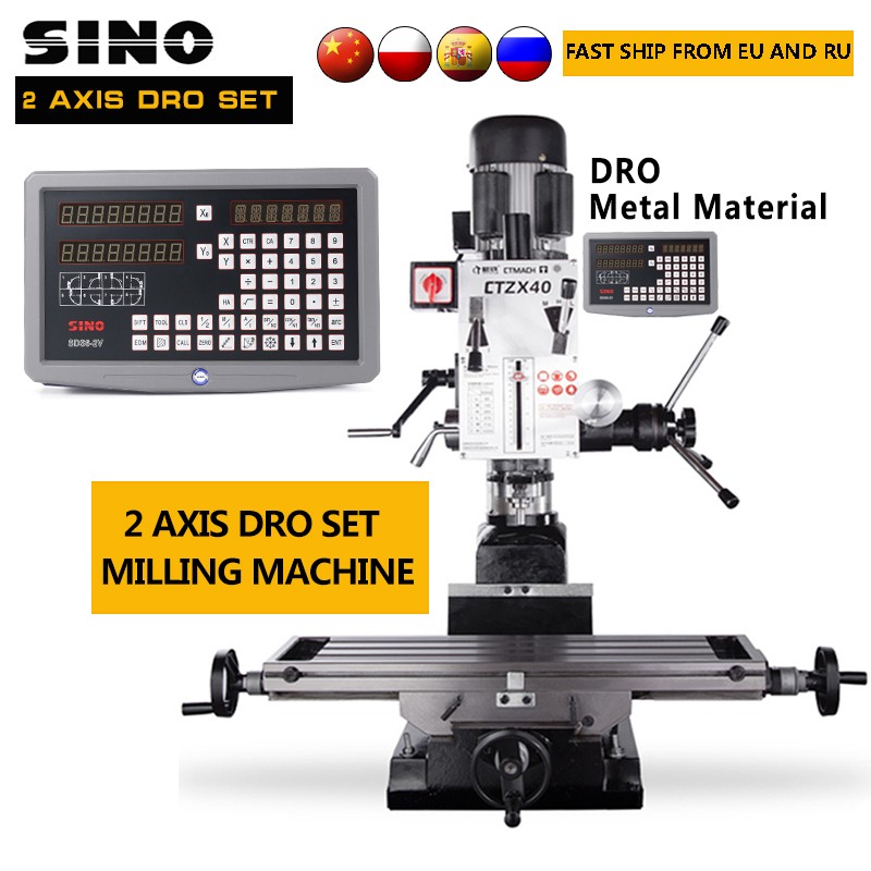 SINO Metal 2-Axis SDS6-2V KA300 and KA500 Small Linear Scales Encoder Length 0-1020mm Lathes and Milling and Drilling Machines