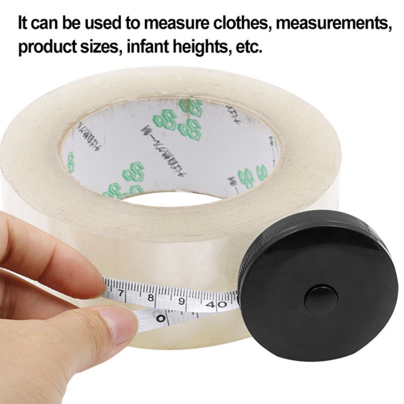 1.5M/60Inch Black Tape Mini Automatic Flexible Sewing Tape Measuring Tape Double Side Retractable Body Tailor Tape Tool