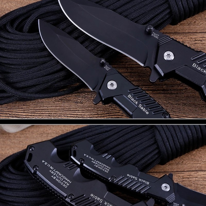 Folding Pocket Knife Tactical Survival Knife Sharp Steel Blade Outdoor Combat Hiking Hunting Knives Self Defense Camping Tools