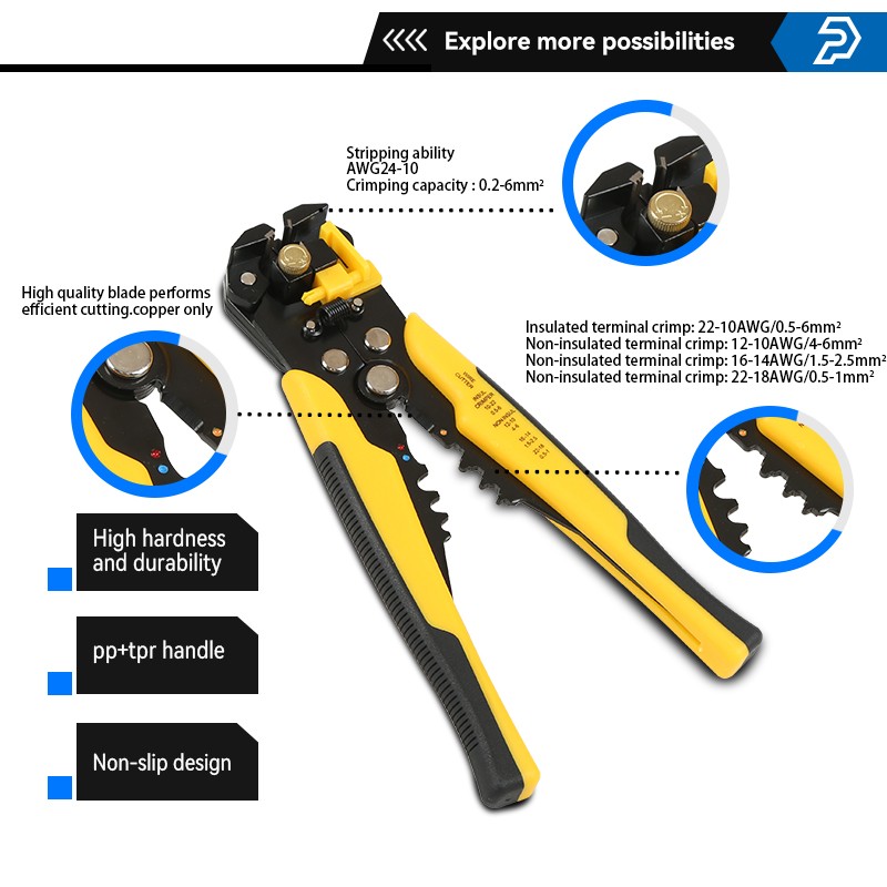 Adjustable Cable Crimping Tool Multifunctional Wire Stripper Mechanism Stripping Crimping Pliers Hand Tool Station