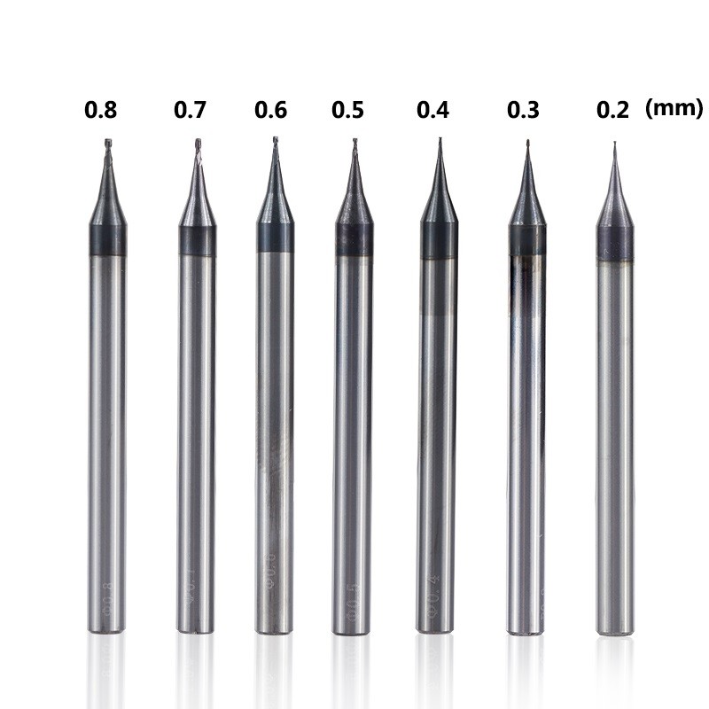 XCAN 1pc 0.2-0.9mm TiAIN Micro Flat End Mill 4mm Shank 4 Flute Milling Cutter HRC 55 Mirco Carbide CNC Engraving Bits Router Bit