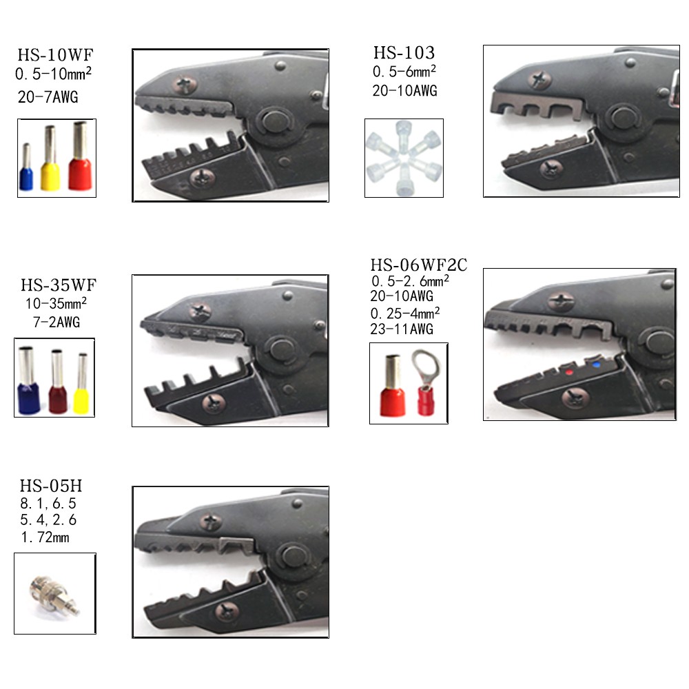 Crimping Jaw Pliers HS-30J/03BC/40J/10A/10WF/35WF/103/256N/06WF2C/05H for Crimping Terminals