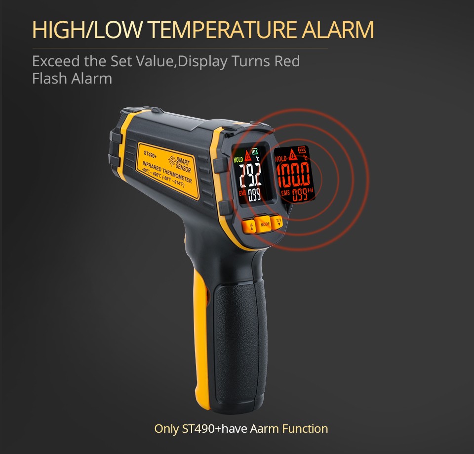 Digital thermometer without touch, laser hygrometer, IR termometro, LCD light indicator