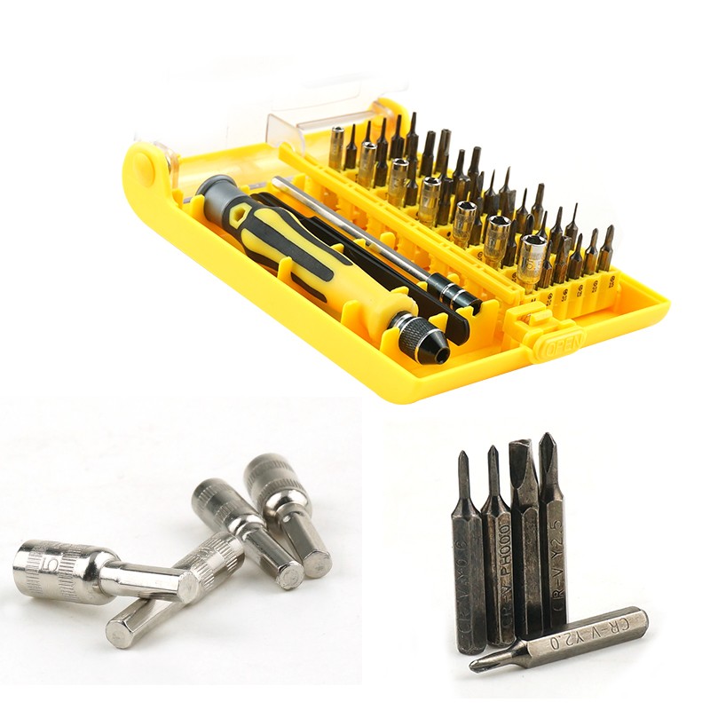 Precision Magnetic Screwdriver Set, 45 in 1, Tools With Tweezers