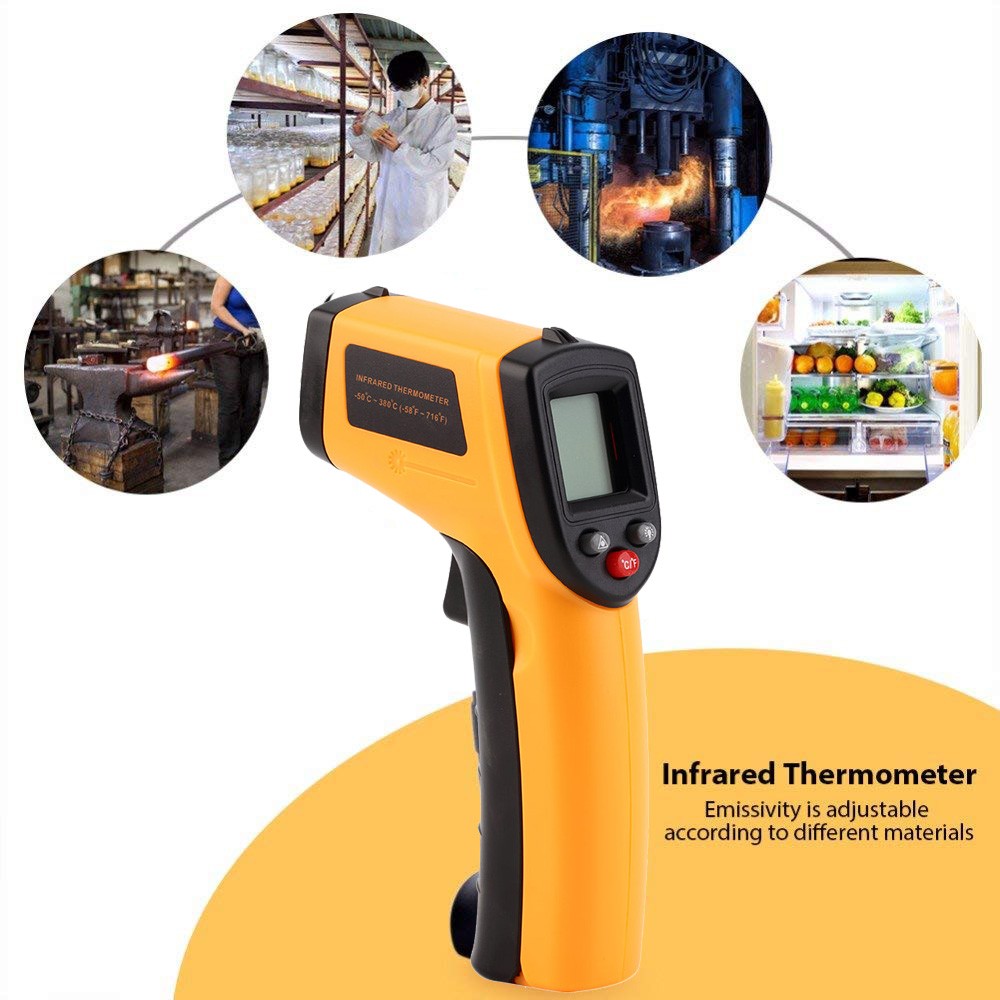 Oauee Digital GM320 Infrared Thermometer Non-contact Thermometer Thermometer Infrared Laser Point Gun -50~380 Degree