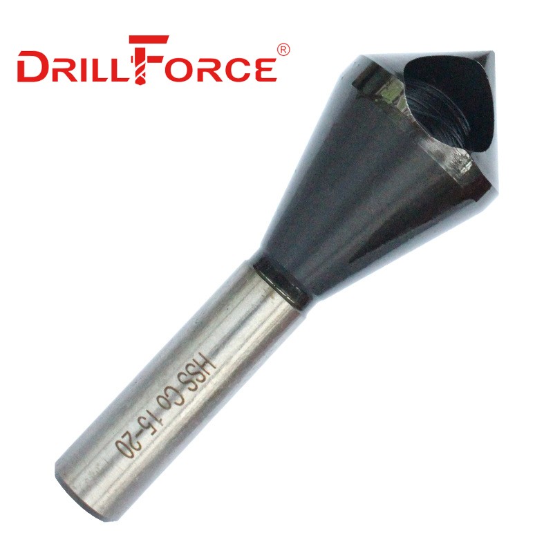 Drillforce Drill Bit Drill Bit HSS M2 M35 Cobalt Deburring 90 Degree Chamfer Hole Type Cutter (2-5 5-10 10-15 15-20mm)