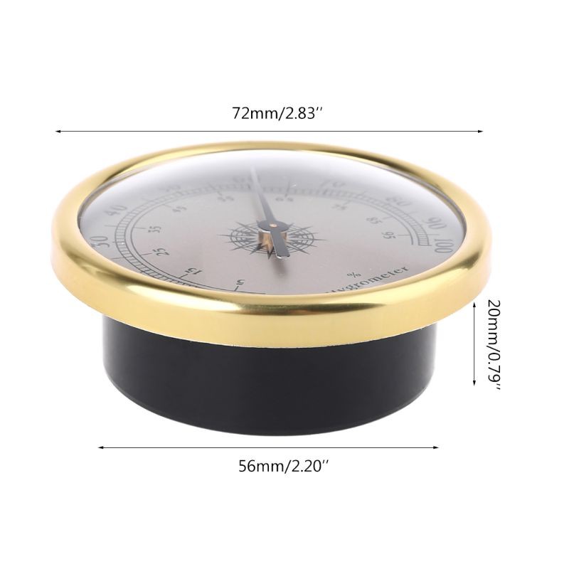 72mm Small Round Gold Hygrometer Hygrometer No Battery Needed