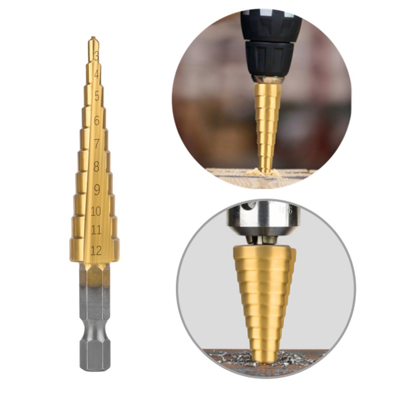 4-20 4-32 HSS High Speed ​​Step Drill Bit Metal Electric Drill Bits Iron Plate Hole Drill Opener Multifunction Cordless