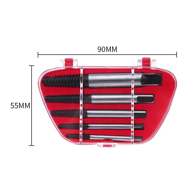 5pcs/set Screw Extractor Set Damaged Screw Removal Tools With Storage Case Screw Extracting Tool Bolt Screw Remover Removal Tool