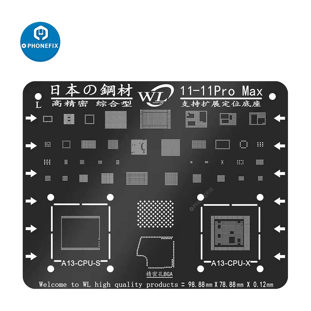 Black Steel BGA Stencil Stencil For iPhone 11 12 Pro Max XS XS MAX XR X 8P 8 7P 7 6S 6 CPU IC Chip Tin Soldering Mesh