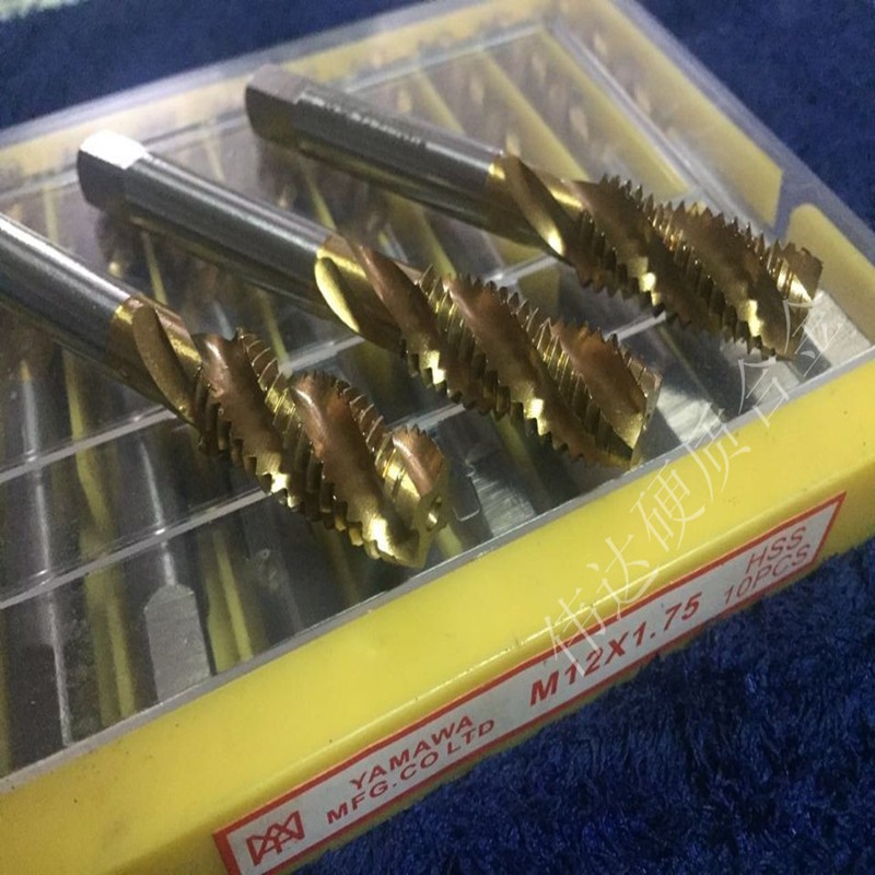 YAMAWA Plating Titanium Screws Machine Tap HSS-E Screw Tap M2 M2.5 M3 M3.5 M4, M5 M6 M8 M10 M12