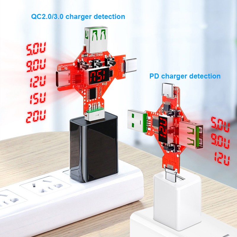 ATORCH 2 في 1 PD2.0 3.0 5V9V12V20V بروتوكول تهمة سريع الزناد شرك الفولتميتر كوالكوم QC3.0 كاشف جهد الزناد