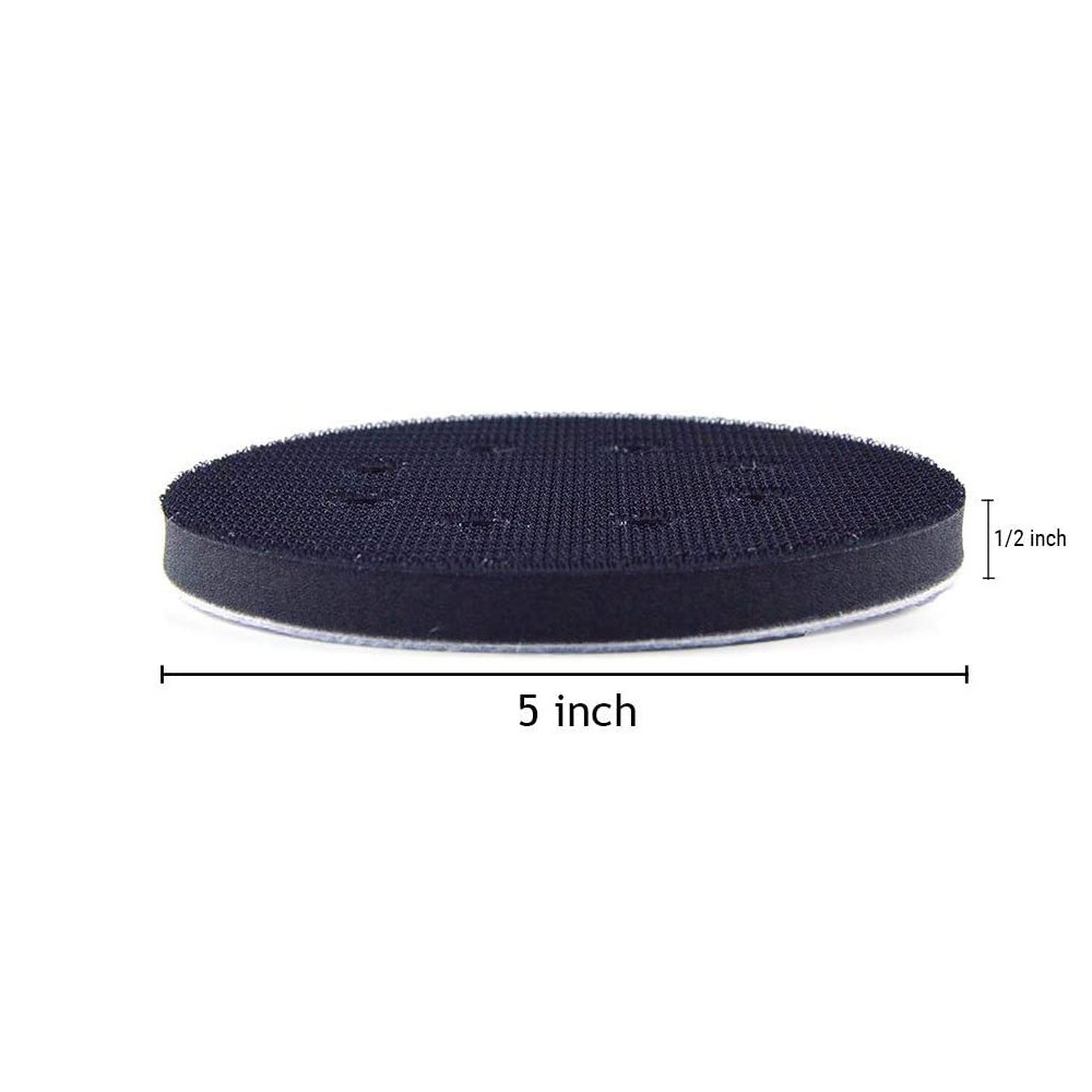 5pcs 5 inch 125mm 8 Holes Interface Hook and Loop Pad Soft Density Sponge Cushion Buffer Support Cushion for Sander Sanding Pad