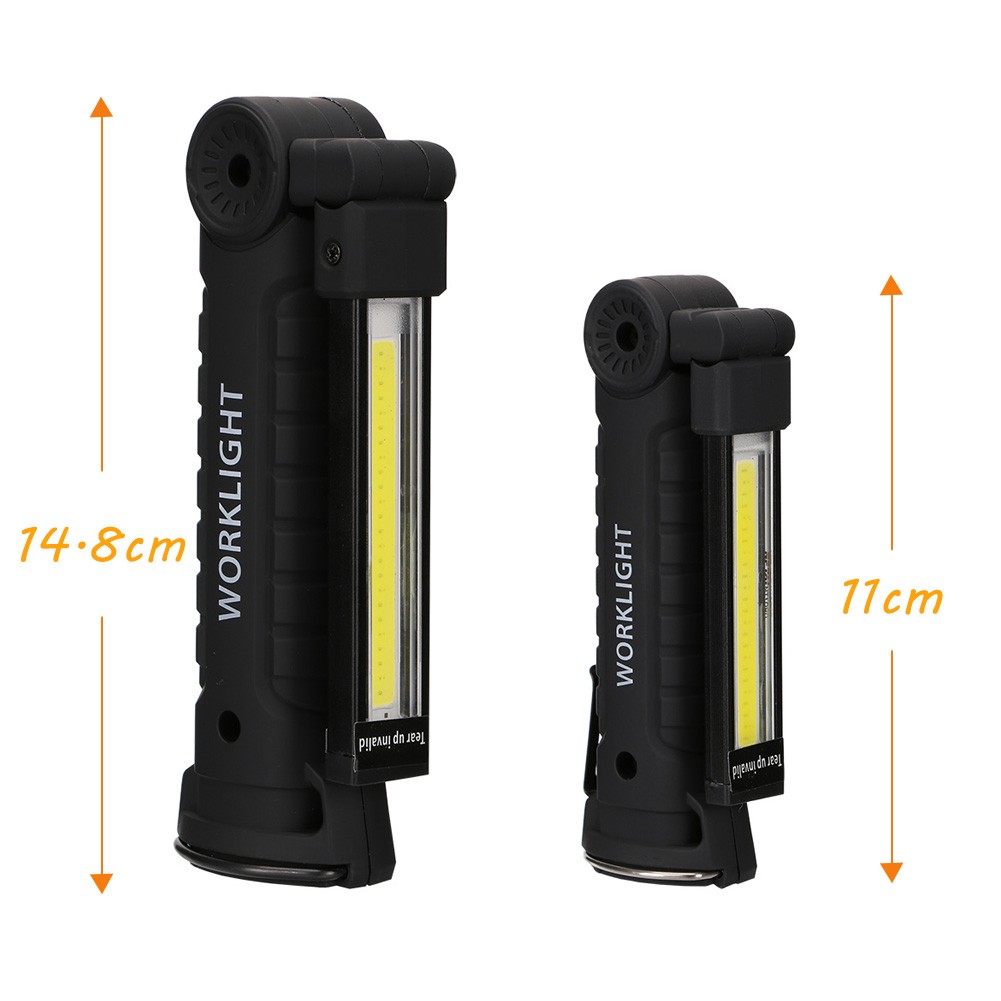 COB LED Flashlight Portable USB Rechargeable 5 Mode Car Work Light Magnetic Torch Hanging Hook Lamp for Camping Repair