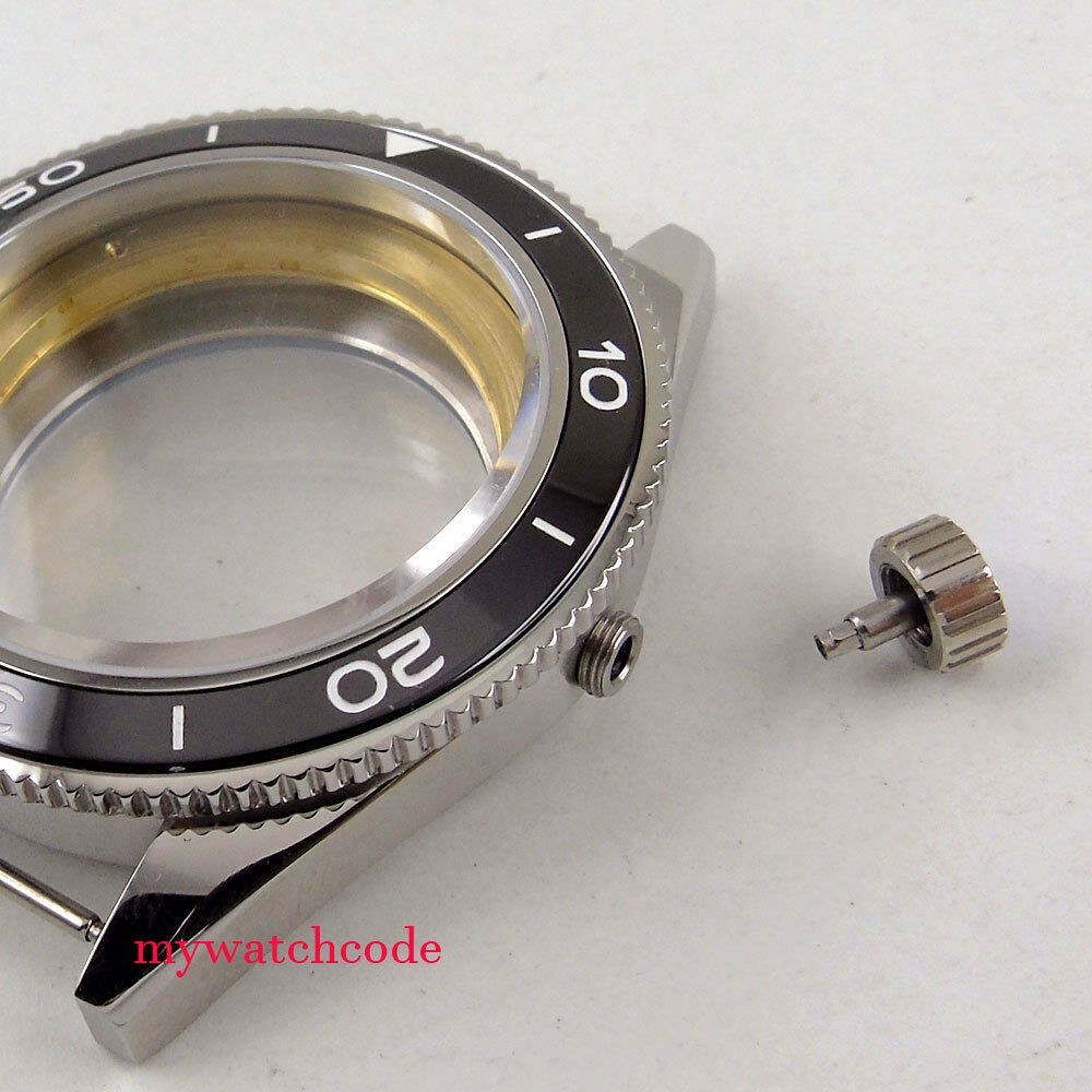 41mm sapphire glass no logo watch case + dial + hand fit ETA 2836 Miyota 8215 821A NH35A NH36A movement