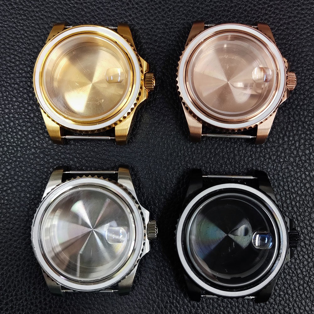 40mm NH35 NH36 Case Sapphire Glass 904L Stainless Steel Watch Bezel Adjustment Fits NH35/NH36/ETA2824 Movement