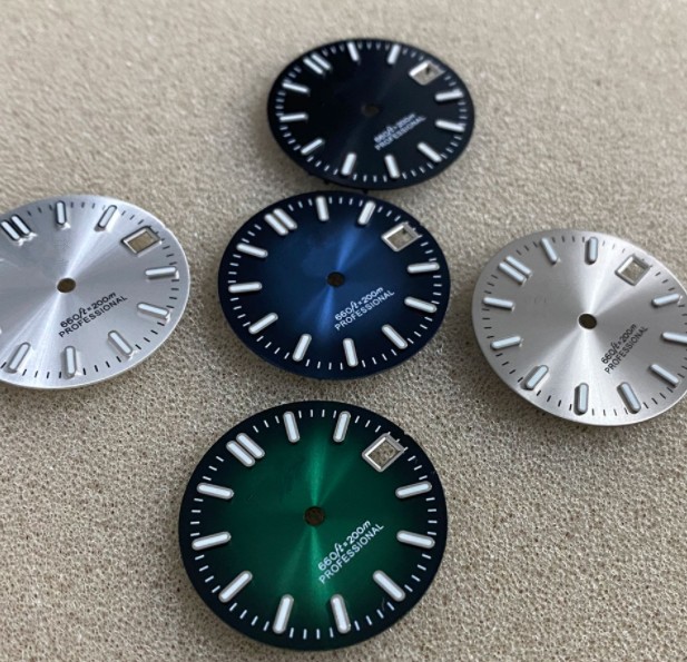 28.5mm Luminous Green Dial Watch With S Logo For NH35/4R/7S Movement