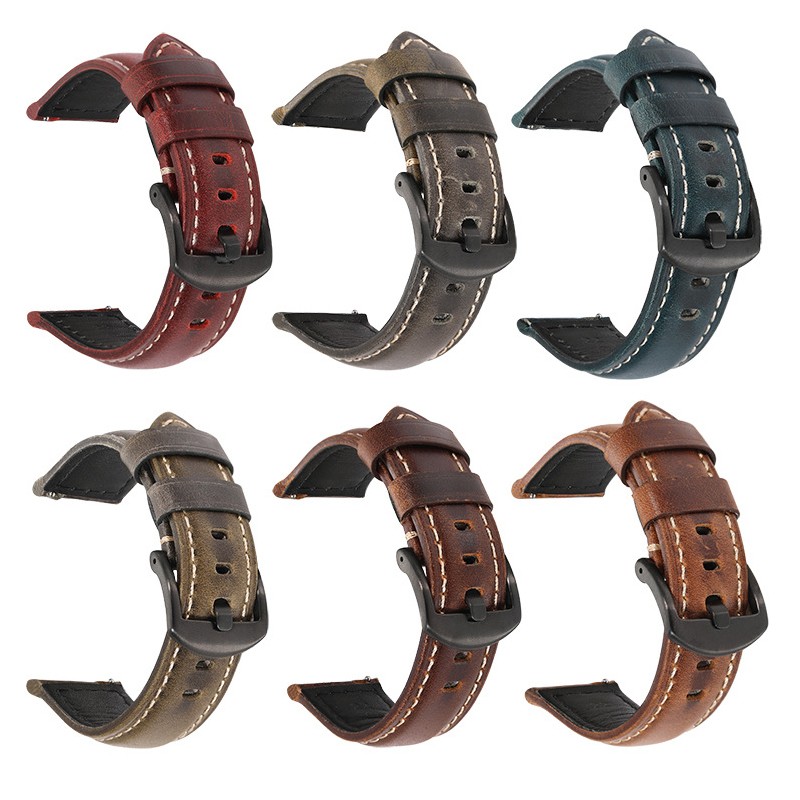 18/20/22/24/26mm Watch Strap Genuine Leather Watch Band Watch Accessories Men Cowhide Handmade Watchband Stainless Steel Buckle