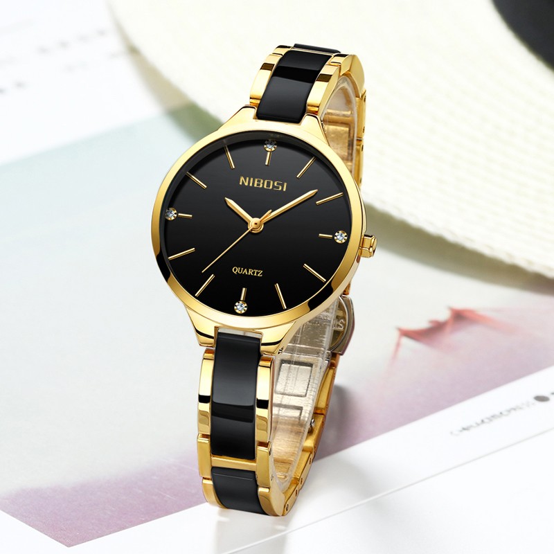 NIBOSI Women's Wrist Watch Ceramic Wristwatches Ladies Creative Watch for Women Female Clock Relogio Feminino Montre Femme