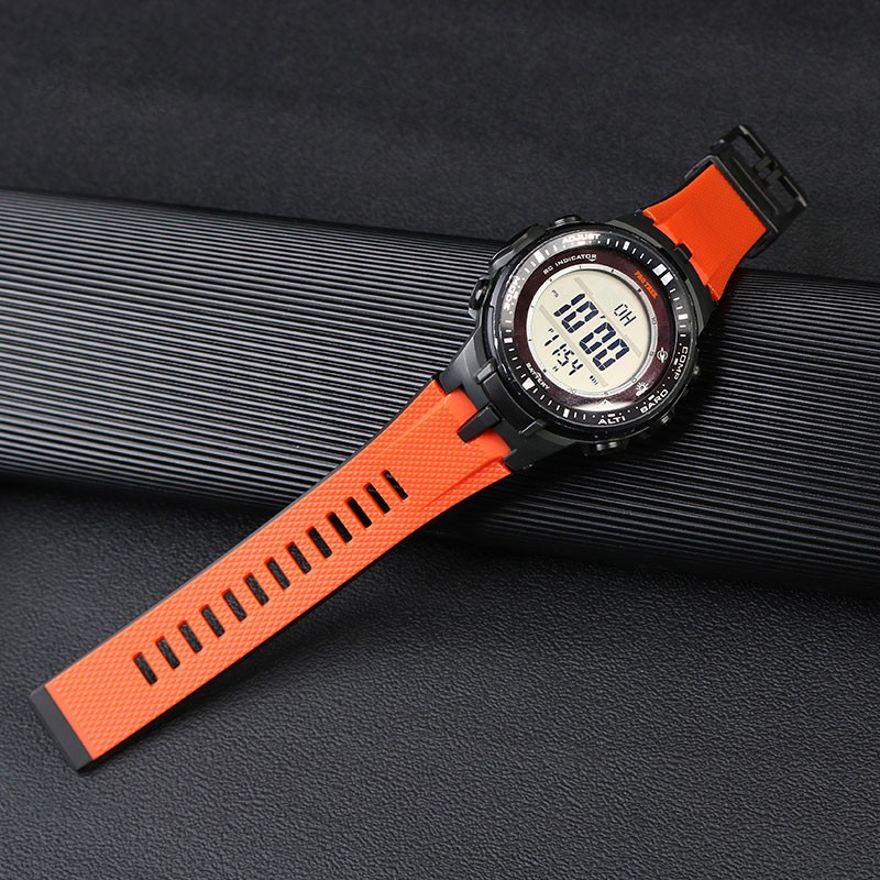 silicone watch strap for casio PROTREK series prw-3000\3100\6000\6100y resin silicone watch strap with waterproof soft strap