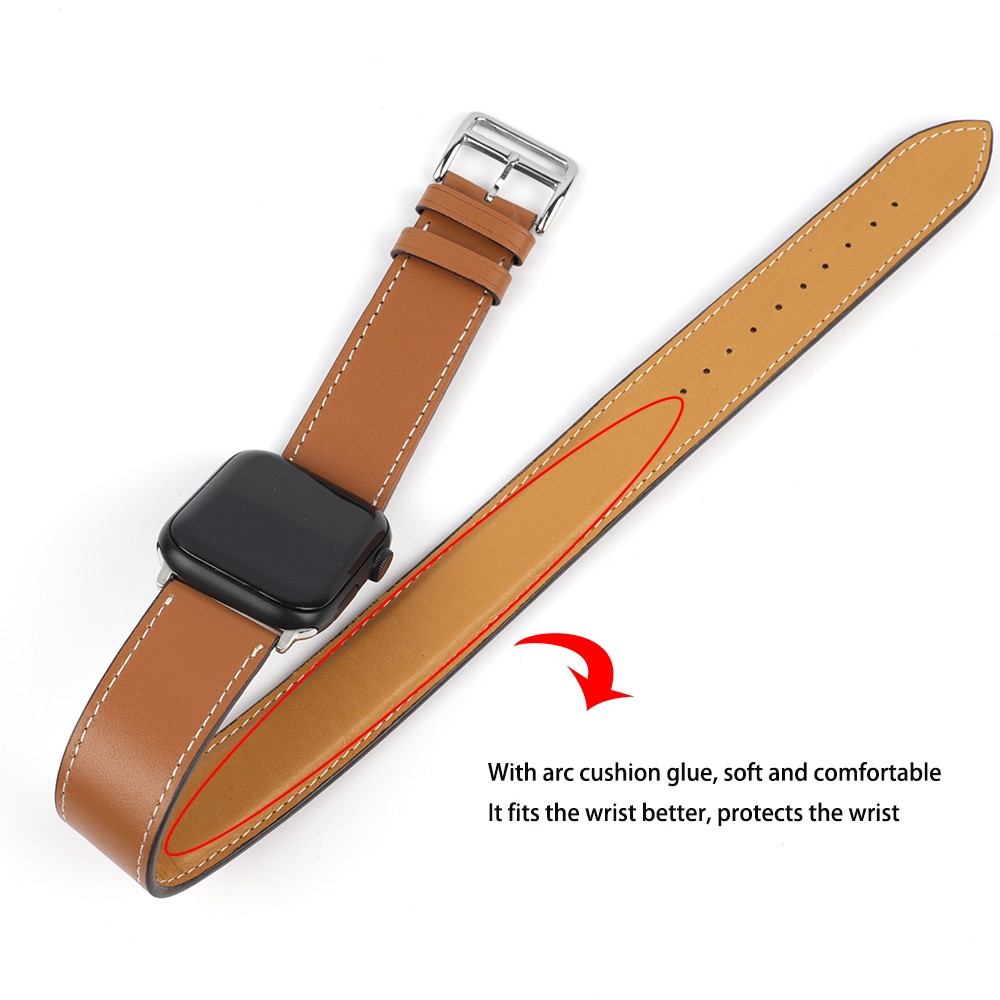 Genuine Watch Band 42mm 44mm Double Round Watch Strap Long Replacement for Apple Iwatch Series SE 6 5 4 3 2 1