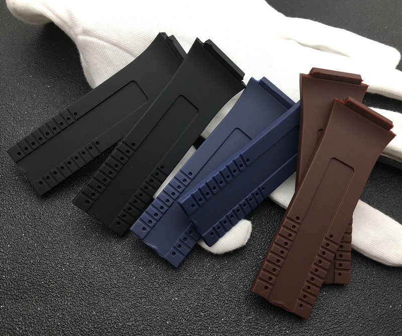 Black Blue Brown Nature Rubber Watchband Outdoor Sports Waterproof For Porsche Strap Design P6780 Men's Watch Band Free Tools