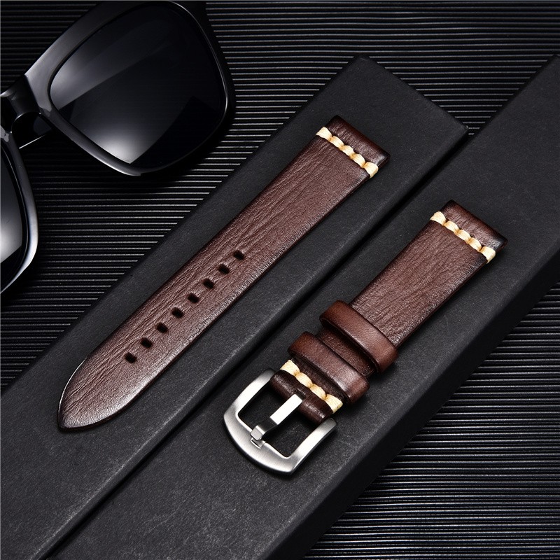 High Quality Handmade Cowhide Watch Strap Vintage Retro Watch Band Bracelets Wristwatchbands Straps 18mm 20mm 22mm 24mm