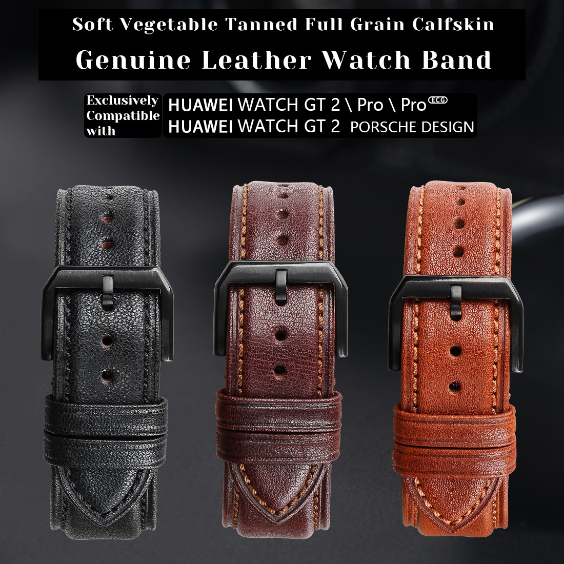 18 19 20mm 21 22mm 23 24 Leather Watch Strap Black Brown Quick Release Watchband Men Women Smart Watch Bracelet Bracelet Wristband