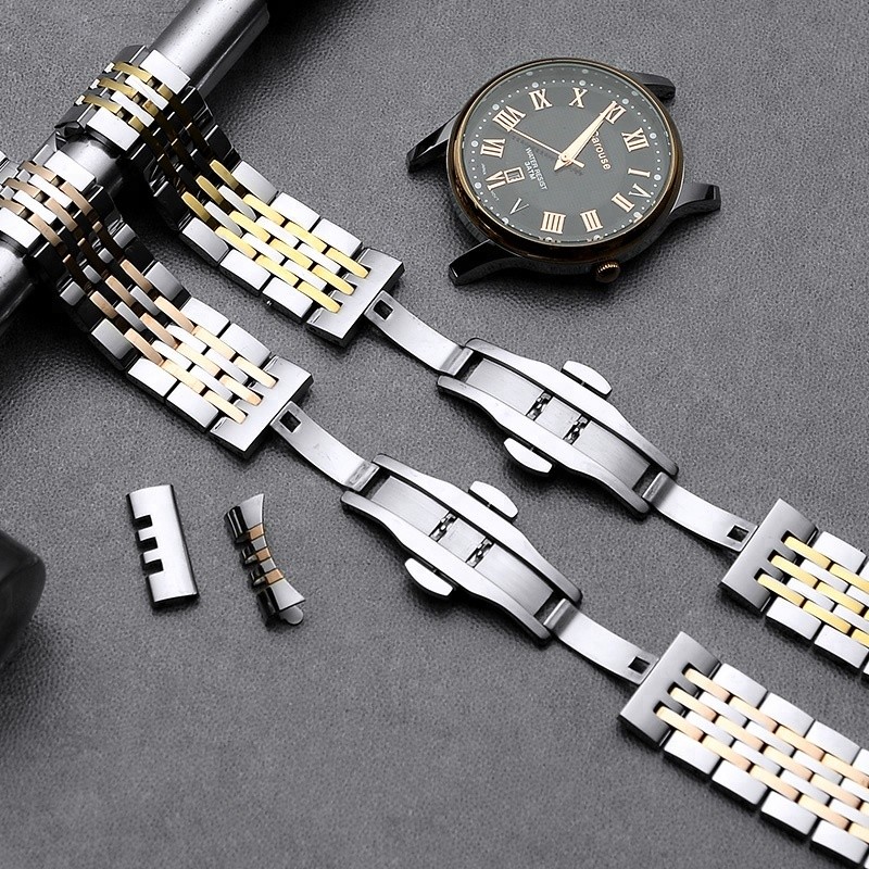 Guzzle Stainless Steel Metal Watchband Bracelet 12mm 14mm 16mm 18mm 20mm 22mm Watch Band Wrist Strap Black Silver Rose Gold