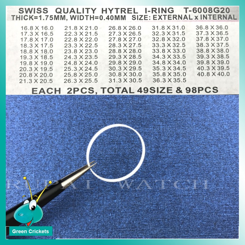 98pcs/box Assort Size Watch Crystal I Ring Gasket, 1.75mm Thinckness I Ring For Watchmaker Replacement Parts