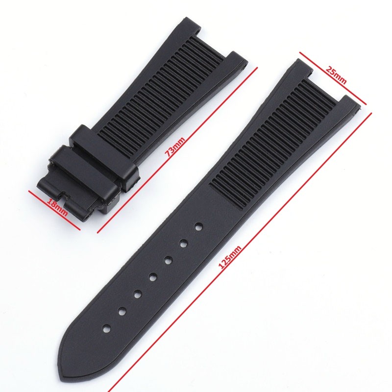 Durable 25mm Silicone Rubber Watches for Patek PP 5711/5712G Watch Strap Gray Waterproof Strap Wristband