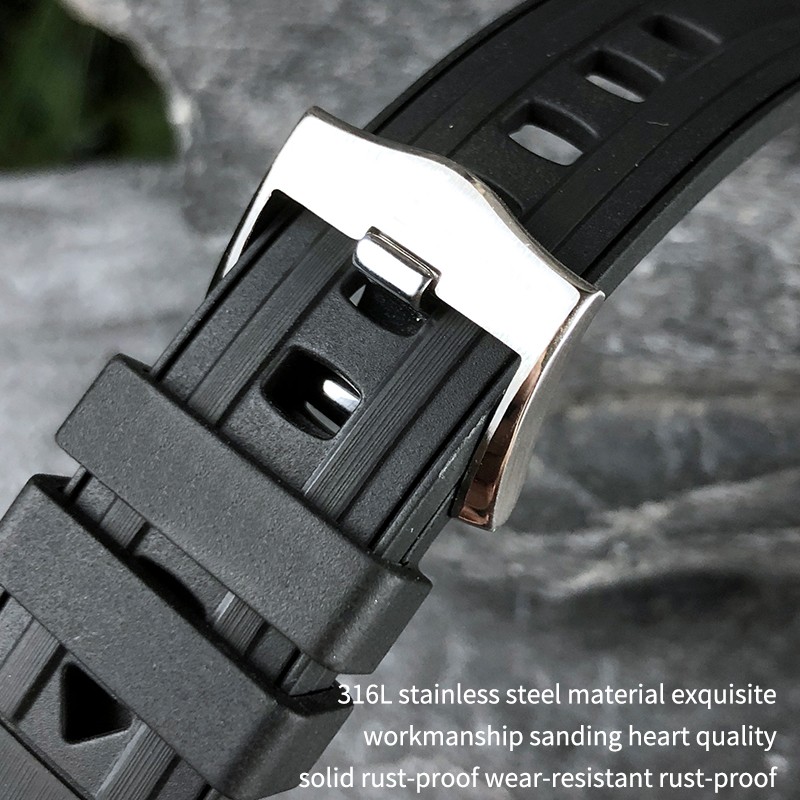 20mm 21mm 19/22mm High Quality Fluoros Rubber Watches Silicone Band Belt Fit For Omega New Seamaster 300 Black Blue Soft Strap