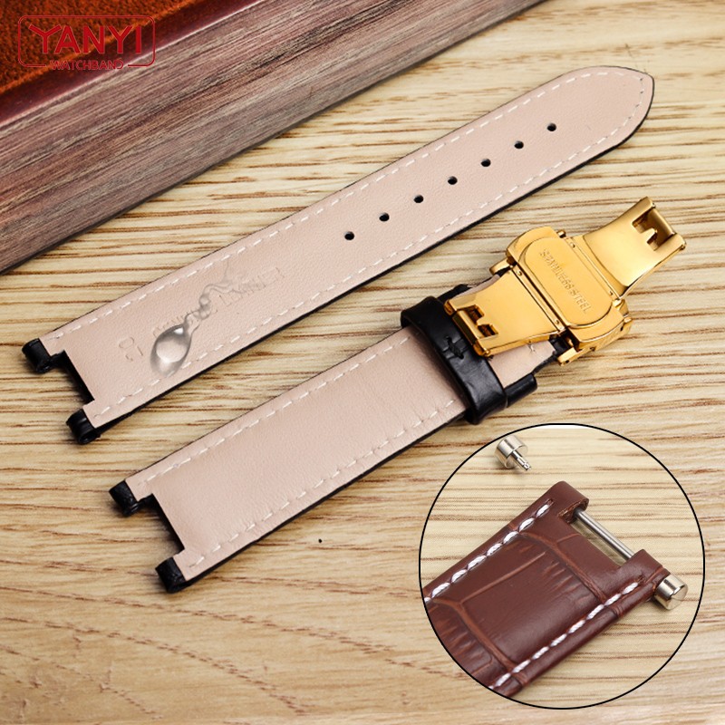 Top Layer Cowhide Genuine Leather Bracelet for GC 22*13mm 20*11mm Felt Watch Strap Senior Watches Wrist Band Screw