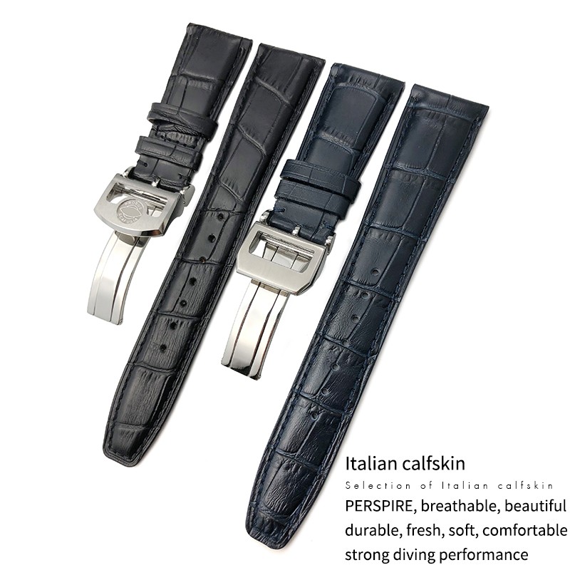 Cowhide watch strap 20mm 21mm 22mm,replacement for Portuguese IWC,Porotfino,Family piloto,folding buckle