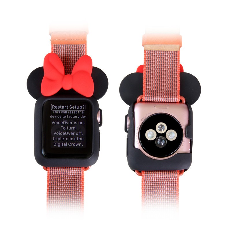 Half Pack Stereo Mini Ears Soft PU Anti-fall Frame For Apple Watch 6/SE/5/4/3/2/1 Cover for iwatch