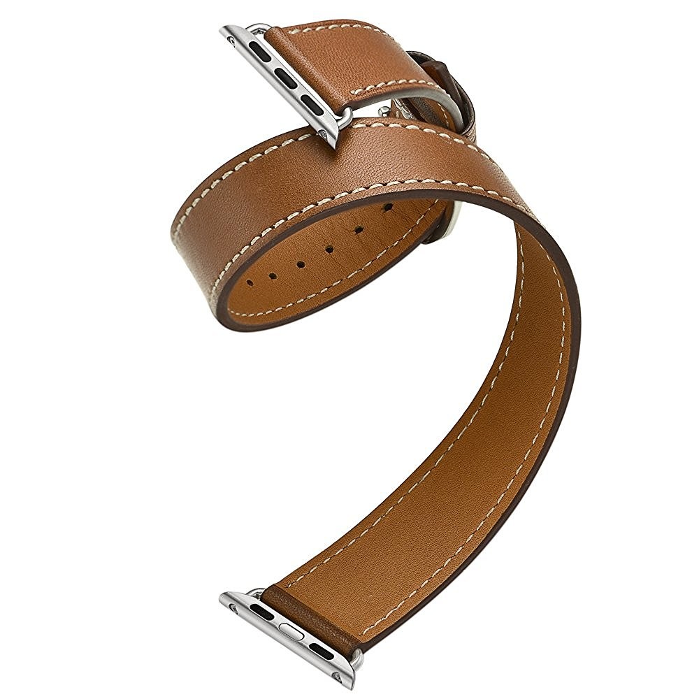 Double Round Strap for Apple Watch Band 45mm 41mm 44mm/40mm 42mm/38mm Leather Watchband Bracelet iWatch Series 5 4 3 se 6 7 band