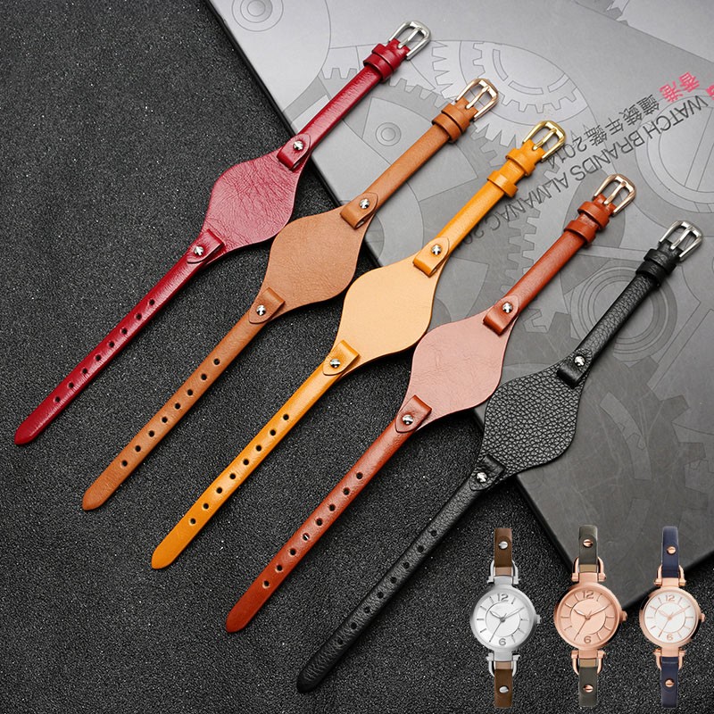 Women's Genuine Leather Watch Band Small Bracelet Elegant High Quality For Fossil ES3077 ES2830 ES3262 ES3060