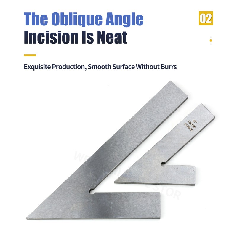 45 Degree Flat Edge Square Measuring Multi Angle Try Square Base Set Square Ruler Measuring Tool Difference Machining Square With Base