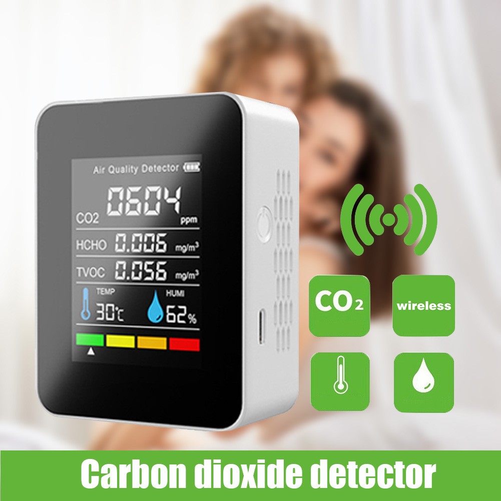5 in 1 CO2 Air Detector Carbon Dioxide Detector Agricultural Production Greenhouse CO2 Monitor Analysis White Gas Detector