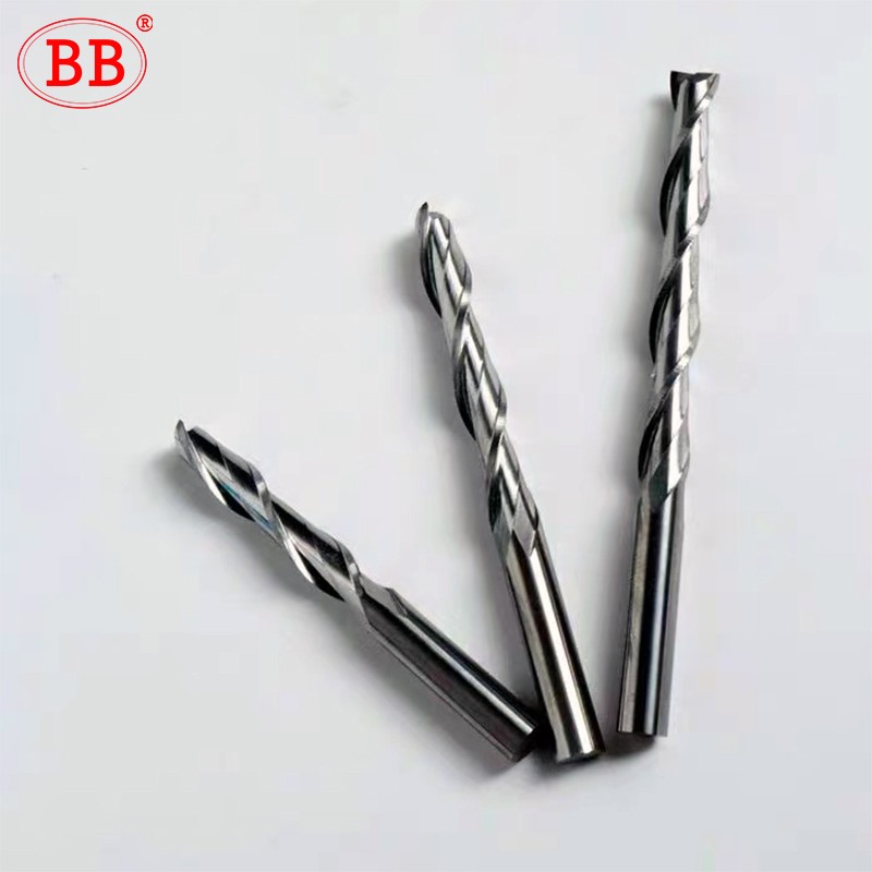 BB Engraving Cutter 2 Flutes Spiral Carbide Steel End Mill for Hard Plastic Acrylic PVC 6mm Router Bit